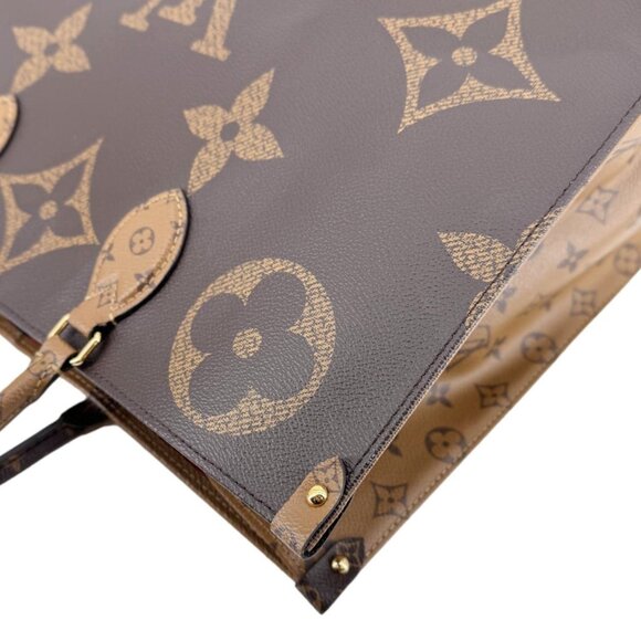 Louis Vuitton  Onthego GM Reverse Monogram Canvas Tote Bag Brown - Picture 9 of 16